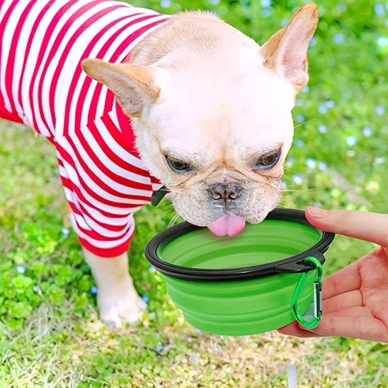 Durable TPR Silicone Portable Pet Food Bowl