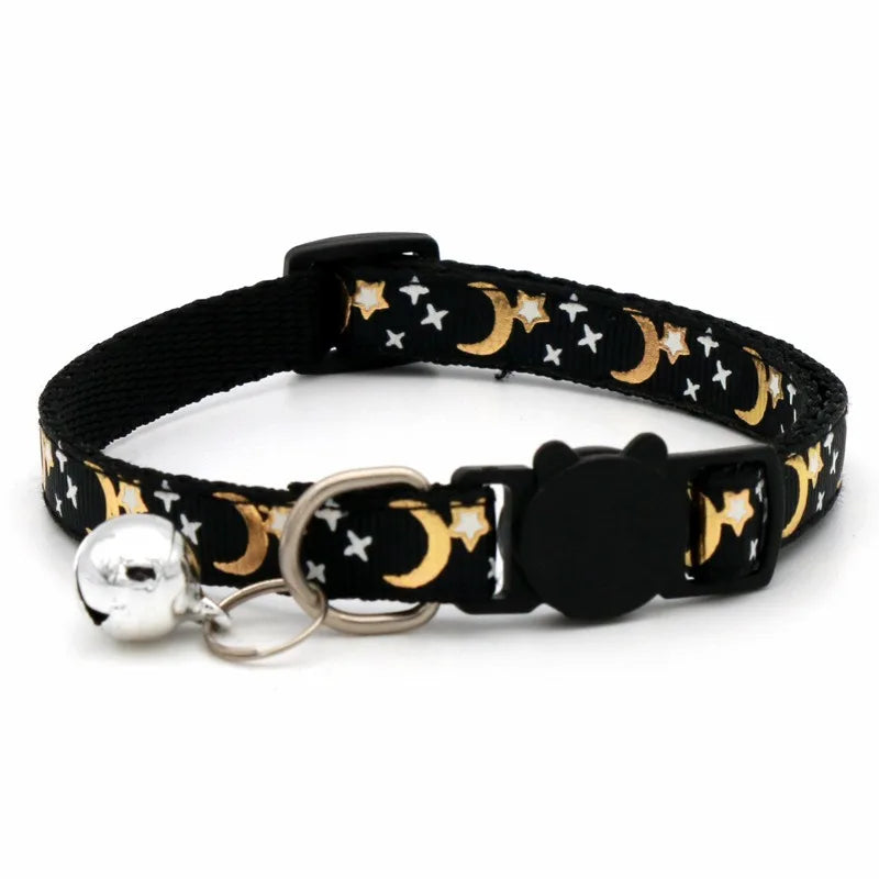 Pet Collar With Bell Cartoon Footprint Adjustable Safety Bell Ring Necklace
