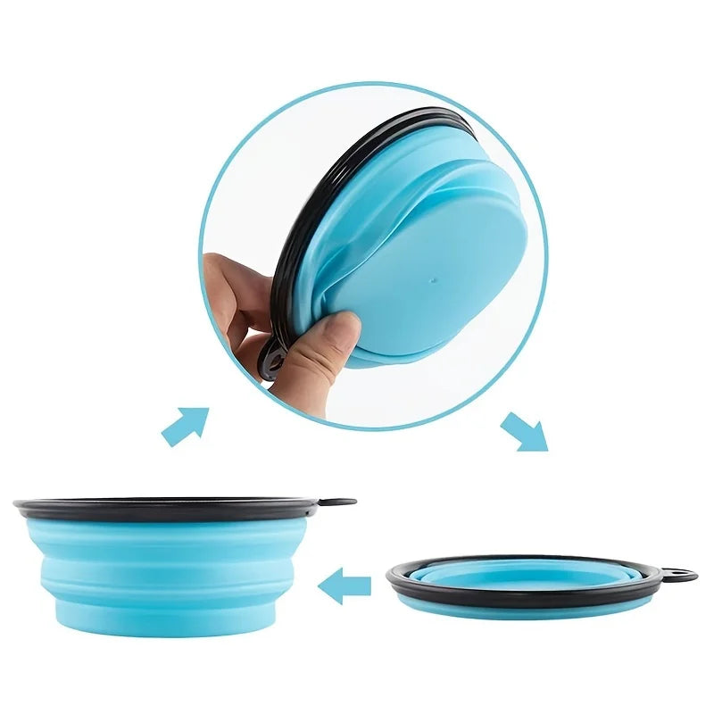 Durable TPR Silicone Portable Pet Food Bowl