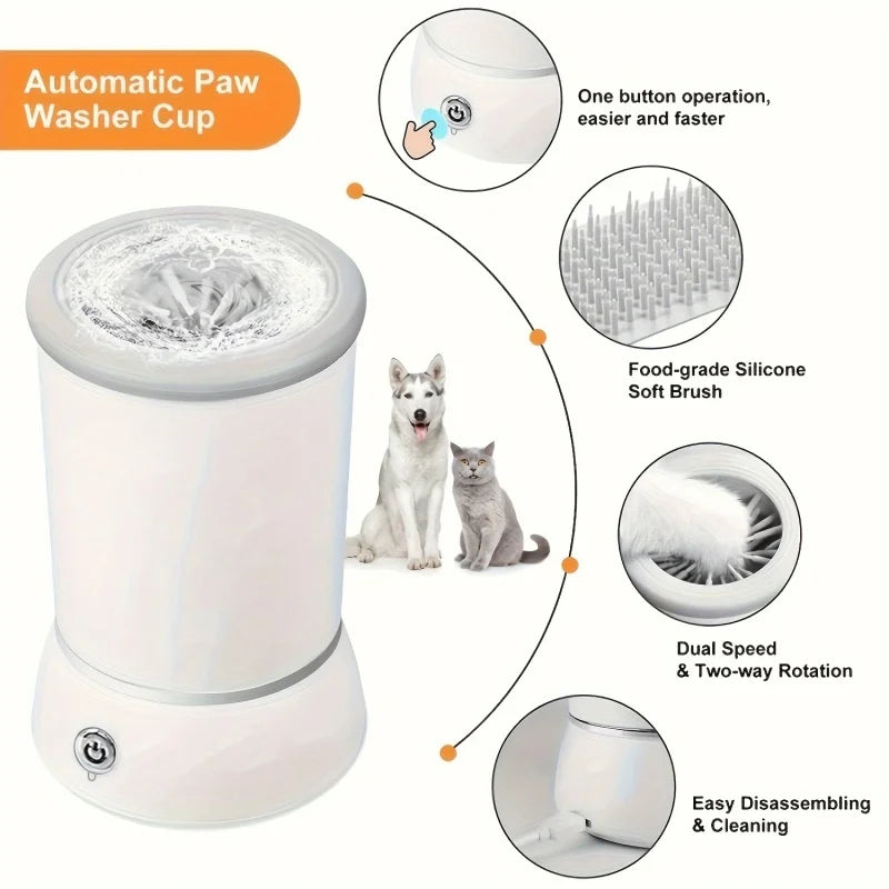 Automatic Pet Paw Cleaner Electrical. Quick Low Noise Dog Cat Paw Cleaner