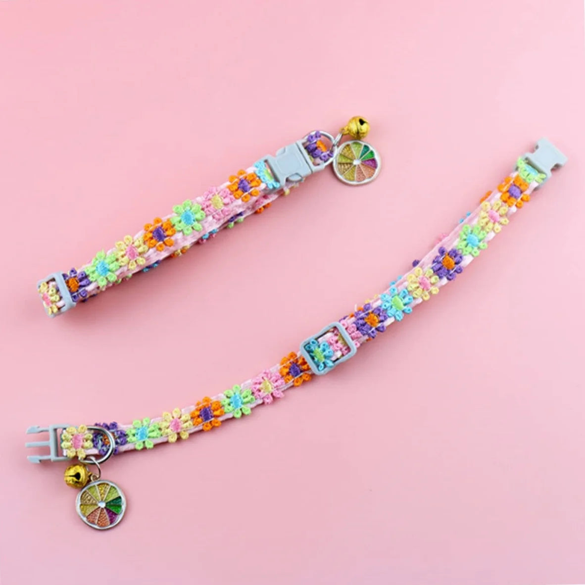 Pet Collar With Bell Cartoon Footprint Adjustable Safety Bell Ring Necklace