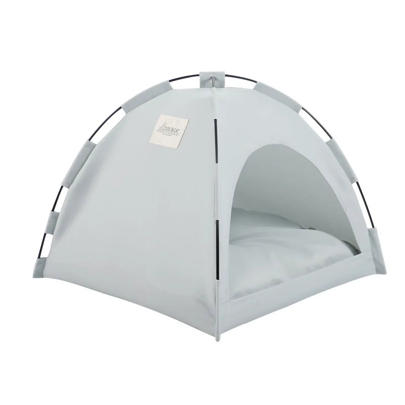 Pet Tent Bed Removable Cat Sofa Basket Canvas Semi-enclosed Cat House Dog Cave