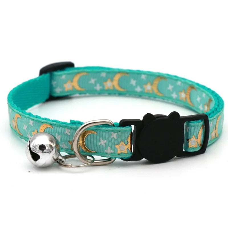 Pet Collar With Bell Cartoon Footprint Adjustable Safety Bell Ring Necklace