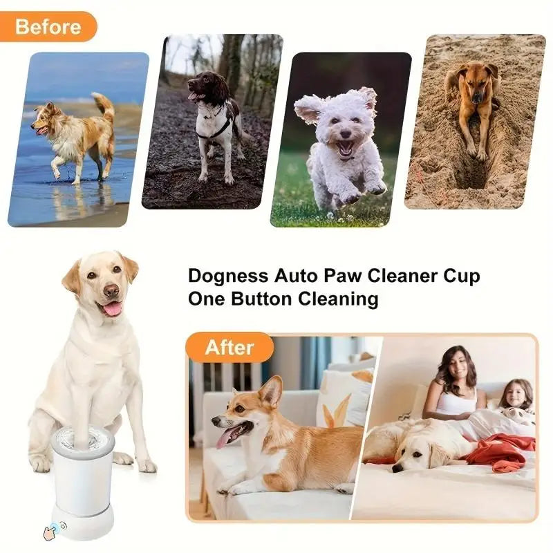 Automatic Pet Paw Cleaner Electrical. Quick Low Noise Dog Cat Paw Cleaner