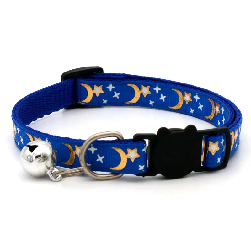 Pet Collar With Bell Cartoon Footprint Adjustable Safety Bell Ring Necklace