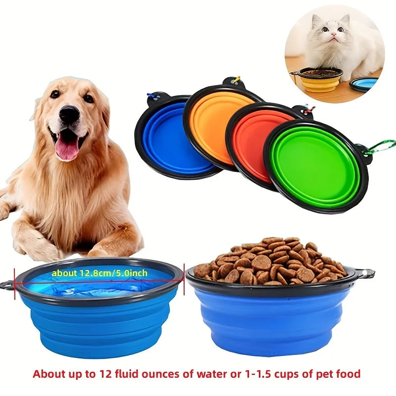 Durable TPR Silicone Portable Pet Food Bowl