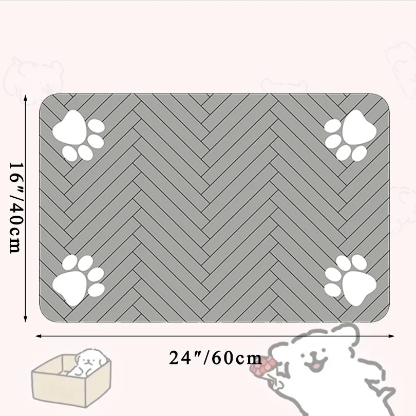 Pet Feeding mat with Waterproof Rubber Backing, Quick Dry Water Mat for Dog/Cat