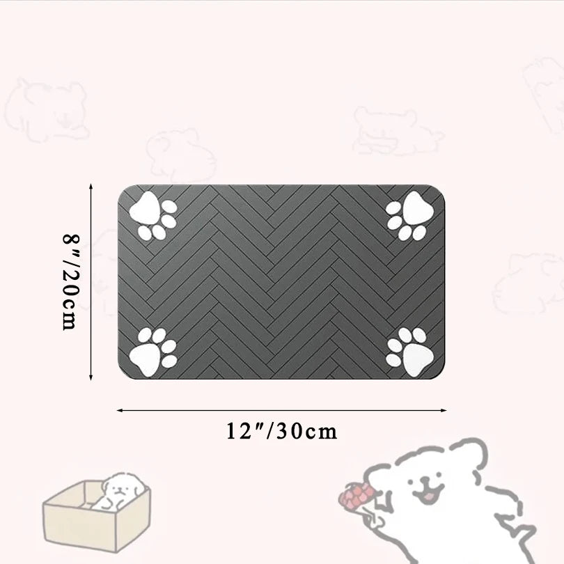 Pet Feeding mat with Waterproof Rubber Backing, Quick Dry Water Mat for Dog/Cat