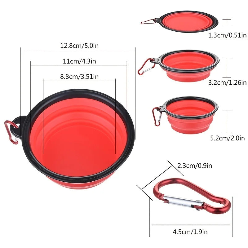 Durable TPR Silicone Portable Pet Food Bowl