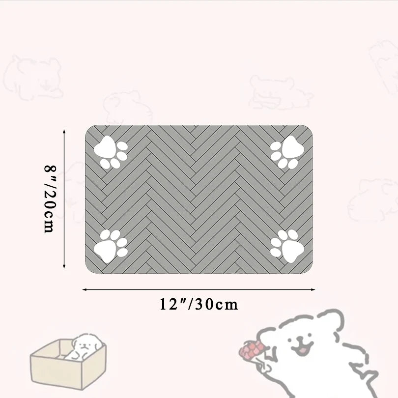 Pet Feeding mat with Waterproof Rubber Backing, Quick Dry Water Mat for Dog/Cat