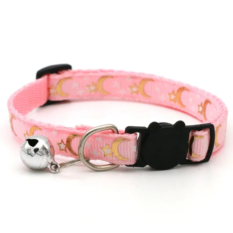 Pet Collar With Bell Cartoon Footprint Adjustable Safety Bell Ring Necklace