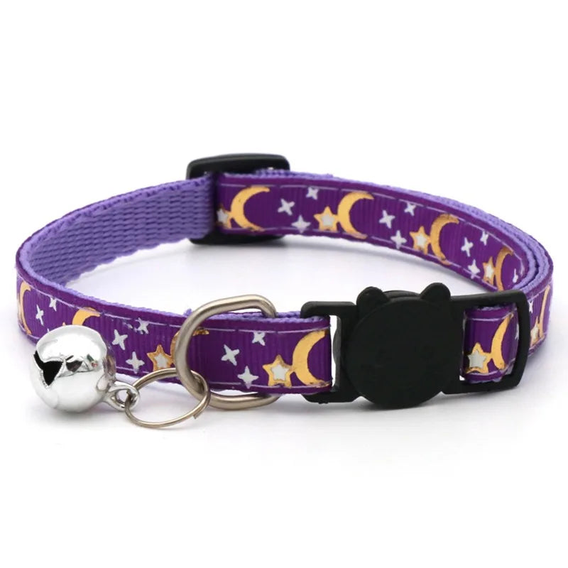 Pet Collar With Bell Cartoon Footprint Adjustable Safety Bell Ring Necklace