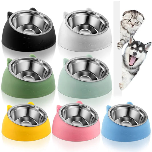 Stainless Steel Pet Bowls Dog Food Water Feeder Pet Drinking Dish Feeder