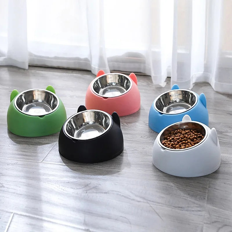 Stainless Steel Pet Bowls Dog Food Water Feeder Pet Drinking Dish Feeder