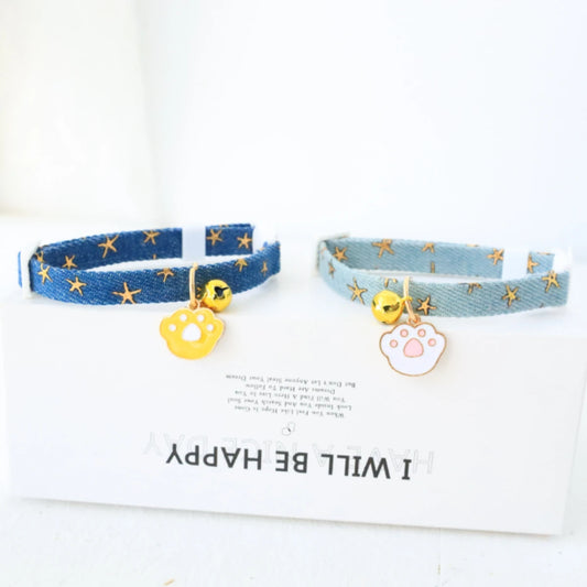 cute pet collar with bells and safety buckles