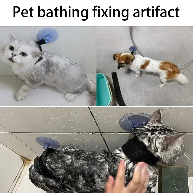 Pet Shower Fixed Collar Cat Dog Beauty Bath Traction Belt