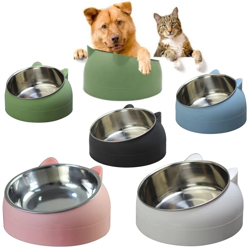 Stainless Steel Pet Bowls Dog Food Water Feeder Pet Drinking Dish Feeder
