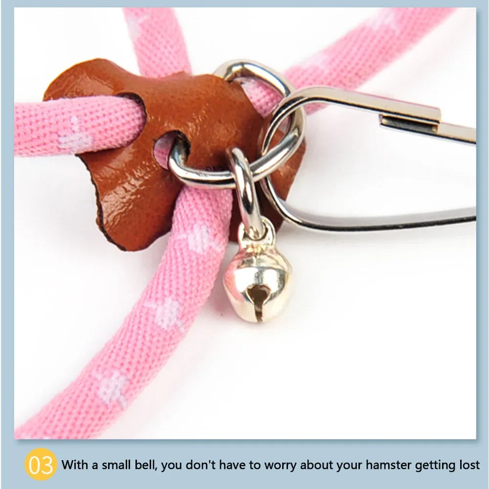 Adjustable Soft Harness Hamster Harness Rope Anti-bite Pet Walking