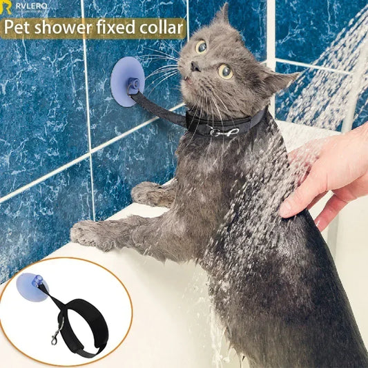 Pet Shower Fixed Collar Cat Dog Beauty Bath Traction Belt